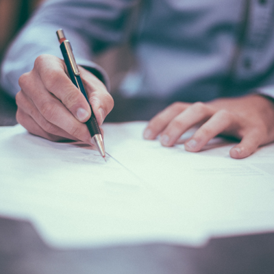 Individual signing documents